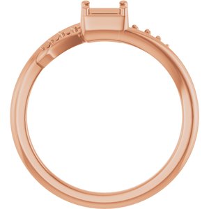 18K Rose Gold 3.75x3.75 mm Square Ring Mounting – image 4