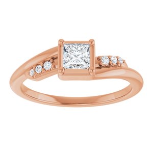 10K Rose Gold 3.75x3.75 mm Square Ring Mounting – image 5