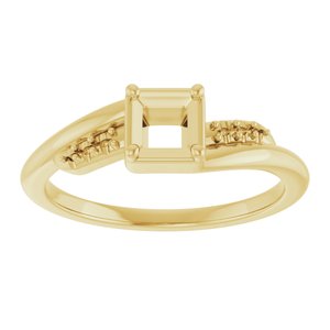 18K Yellow Gold 3.75x3.75 mm Square Ring Mounting – image 6