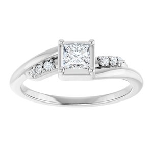 Sterling Silver 3.75x3.75 mm Square Ring Mounting – image 5