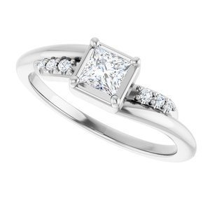Sterling Silver 3.75x3.75 mm Square Ring Mounting – image 8