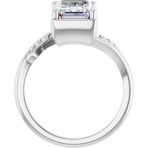 Platinum 10x7 mm Emerald Ring Mounting – image 3