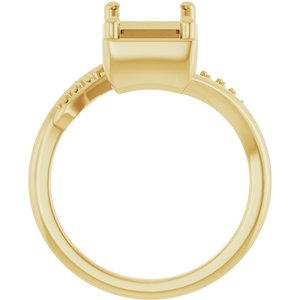 14K Yellow Gold 10x7 mm Emerald Ring Mounting – image 4