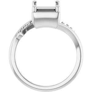 Sterling Silver 10x7 mm Emerald Ring Mounting – image 4