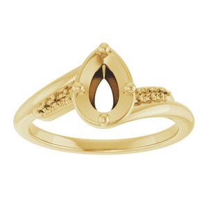 10K Yellow Gold 7x4.5 mm Pear Ring Mounting – image 6