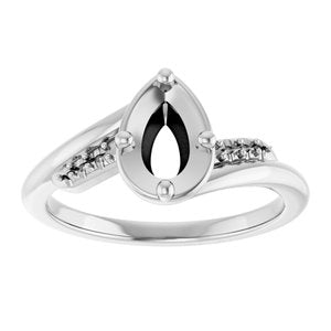 18K White Gold 7x4.5 mm Pear Ring Mounting – image 6