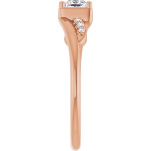 10K Rose Gold 3.75x3.75 mm Square Ring Mounting – image 7