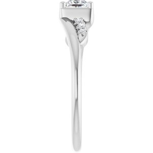 14K X1 White Gold 3.75x3.75 mm Square Ring Mounting – image 7