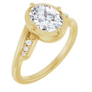14K Yellow Gold 8.5x6.5 mm Oval Ring Mounting
