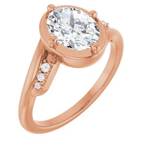 10K Rose Gold 8.5x6.5 mm Oval Ring Mounting