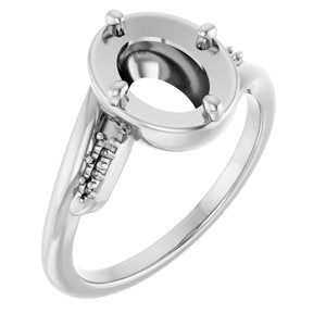 Continuum Sterling Silver 8.5x6.5 mm Oval Ring Mounting – image 2