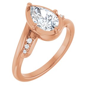 10K Rose Gold 9x5.5 mm Pear Ring Mounting