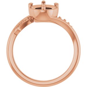 10K Rose Gold 8.5x6.5 mm Oval Ring Mounting – image 4