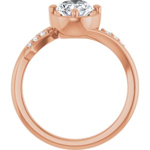 18K Rose Gold 8.5x6.5 mm Oval Ring Mounting – image 3