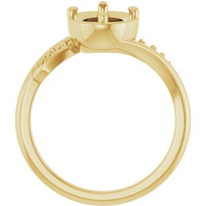 18K Yellow Gold 8.5x6.5 mm Oval Ring Mounting – image 4