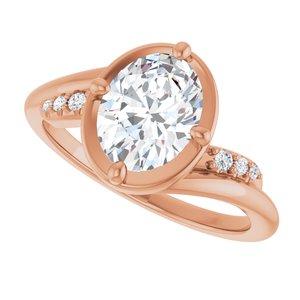 10K Rose Gold 8.5x6.5 mm Oval Ring Mounting – image 8