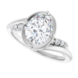 Platinum 8.5x6.5 mm Oval Ring Mounting – image 8