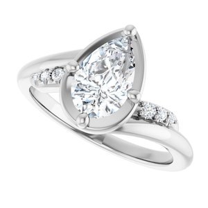 Sterling Silver 9x5.5 mm Pear Ring Mounting – image 8
