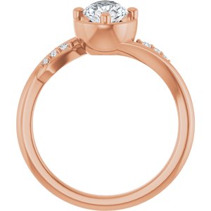 14K Rose Gold 9x5.5 mm Pear Ring Mounting – image 3