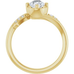 10K Yellow Gold 9x5.5 mm Pear Ring Mounting – image 3