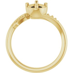 18K Yellow Gold 9x5.5 mm Pear Ring Mounting – image 4