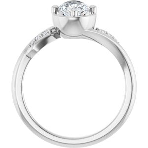 Platinum 9x5.5 mm Pear Ring Mounting – image 3