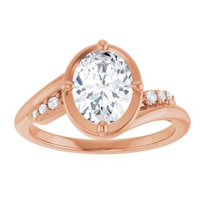 10K Rose Gold 8.5x6.5 mm Oval Ring Mounting – image 5