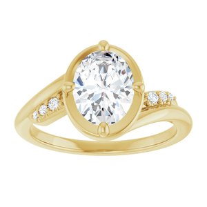 18K Yellow Gold 8.5x6.5 mm Oval Ring Mounting – image 5