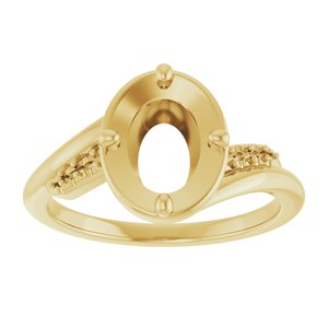 14K Yellow Gold 8.5x6.5 mm Oval Ring Mounting – image 6
