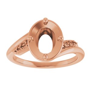 14K Rose Gold 8.5x6.5 mm Oval Ring Mounting – image 6