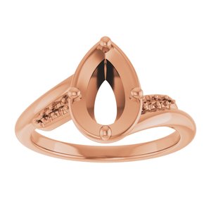 14K Rose Gold 9x5.5 mm Pear Ring Mounting – image 6