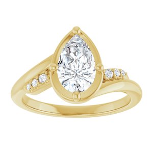 10K Yellow Gold 9x5.5 mm Pear Ring Mounting – image 5