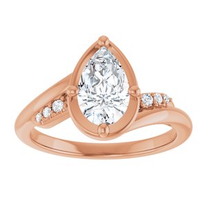 18K Rose Gold 9x5.5 mm Pear Ring Mounting – image 5