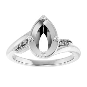 Platinum 9x5.5 mm Pear Ring Mounting – image 6