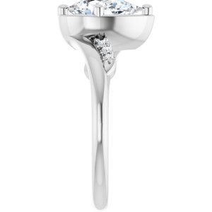 10K White Gold 9x5.5 mm Pear Ring Mounting – image 7
