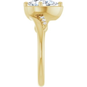 14K Yellow Gold 9x5.5 mm Pear Ring Mounting – image 7