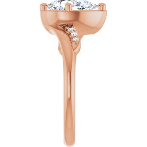 18K Rose Gold 9x5.5 mm Pear Ring Mounting – image 7