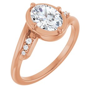 10K Rose Gold 8x6 mm Oval Ring Mounting