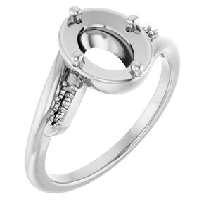 Sterling Silver 8x6 mm Oval Ring Mounting – image 2