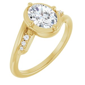 10K Yellow Gold 8x6 mm Oval Ring Mounting
