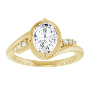 18K Yellow Gold 8x6 mm Oval Ring Mounting – image 5