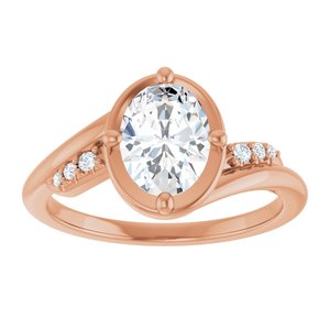 10K Rose Gold 8x6 mm Oval Ring Mounting – image 5