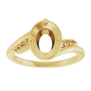 14K Yellow Gold 8x6 mm Oval Ring Mounting – image 6