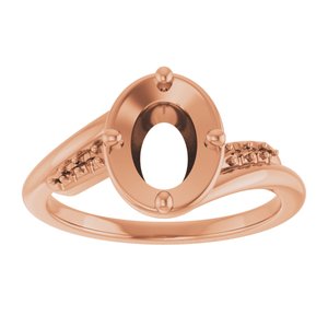 14K Rose Gold 8x6 mm Oval Ring Mounting – image 6