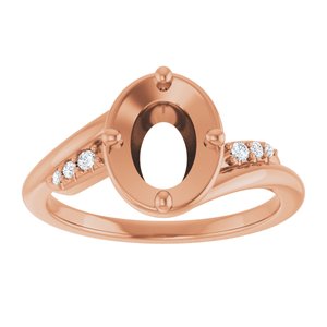 14K Rose Gold 8x6 mm Oval .05 CTW Lab-Grown Diamond Semi-Set Ring – image 3