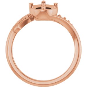 10K Rose Gold 8x6 mm Oval Ring Mounting – image 4