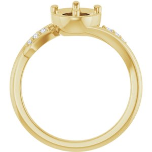14K Yellow Gold 8x6 mm Oval .05 CTW Lab-Grown Diamond Semi-Set Ring – image 2