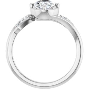 18K White Gold 8x6 mm Oval Ring Mounting – image 3