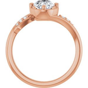 18K Rose Gold 8x6 mm Oval Ring Mounting – image 3