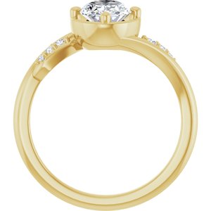 14K Yellow Gold 8x6 mm Oval Ring Mounting – image 3